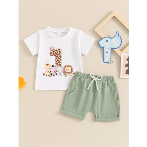 (12-18 Months, Green) Completo primo compleanno: 2 pezzi. 2