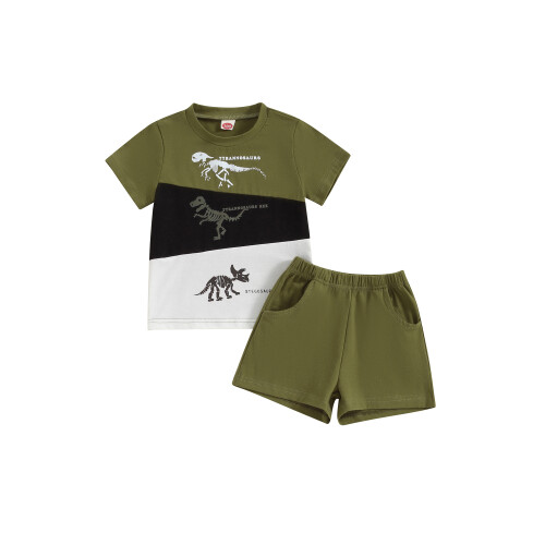 (18-24 Months, Green) Dvoudílný letní komplet elastickým pasem.