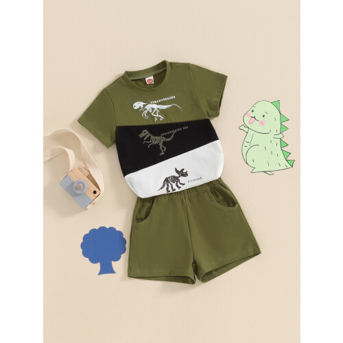 (18-24 Months, Green) Dvoudílný letní komplet elastickým pasem. 2