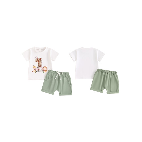 (12-18 Months, Green) Completo primo compleanno: 2 pezzi. 1