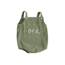 (6-12 Months, Green) Barboteuse sans manches décontractée garçons/filles.