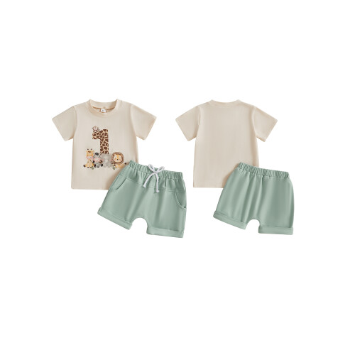 (6-12 Months, Beige) Completo primo compleanno: 2 pezzi. 1