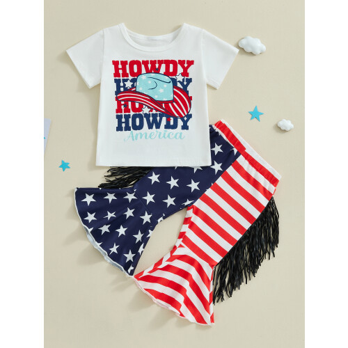 (9-12 Months, White) Conjunto de calça da Independência. 1
