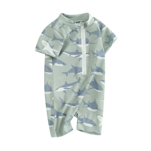 (18-24 Months, Green) Ολόσωμο μαγιό αγοράκι για νήπια.