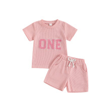 (6-12 Months, Pink) 2-dielna súprava letných pre batoľatá.