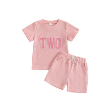(18-24 Months, Pink) 2-dielna súprava letných pre batoľatá.