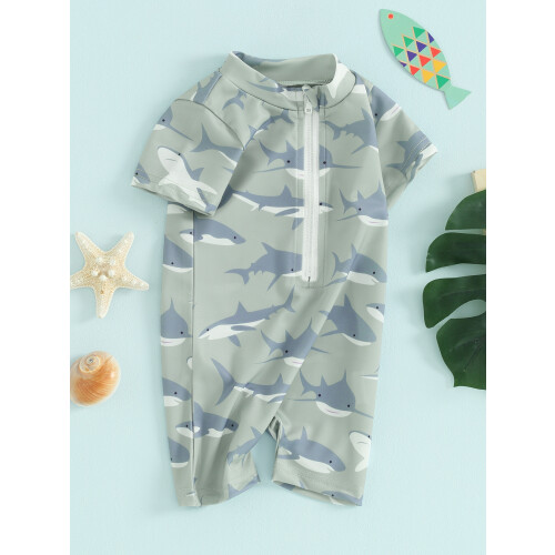 (18-24 Months, Green) Ολόσωμο μαγιό αγοράκι για νήπια. 2