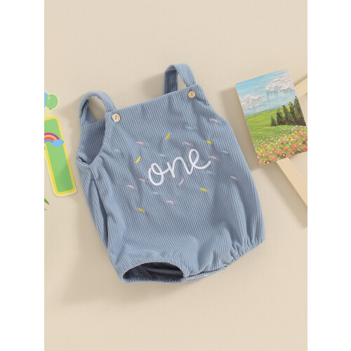 (12-18 Months, Blue) Barboteuse sans manches décontractée garçons/filles. 2