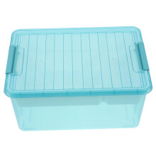 Large Capacity Plastic Storage Box with Lid, Transparent Organizer for Toys, Crafts and Sundries