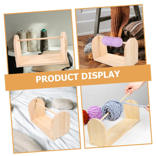 Wooden Spool Holder Rotatable Thread Organizer for Home Sewing Tangle SpaceSaving Design 2