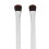 2pcs Silver Double Ended Eyeshadow Brush Set Soft Fiber Eye Makeup Tools 6