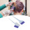 2 Stück Blau doppelseitiger Nylon-Haar-Highlighting-Borsten mit Glitter-Griff 14