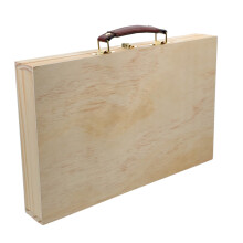 Portable Wooden Paint Box with Handle, Durable Artist Paint Storage Case with Locking Clasps