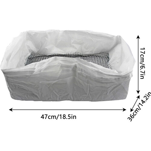 10 Pack Drawstring Cat Litter Box Liners with Filter Mesh, Eco Friendly Tear Resistant Large Size 2