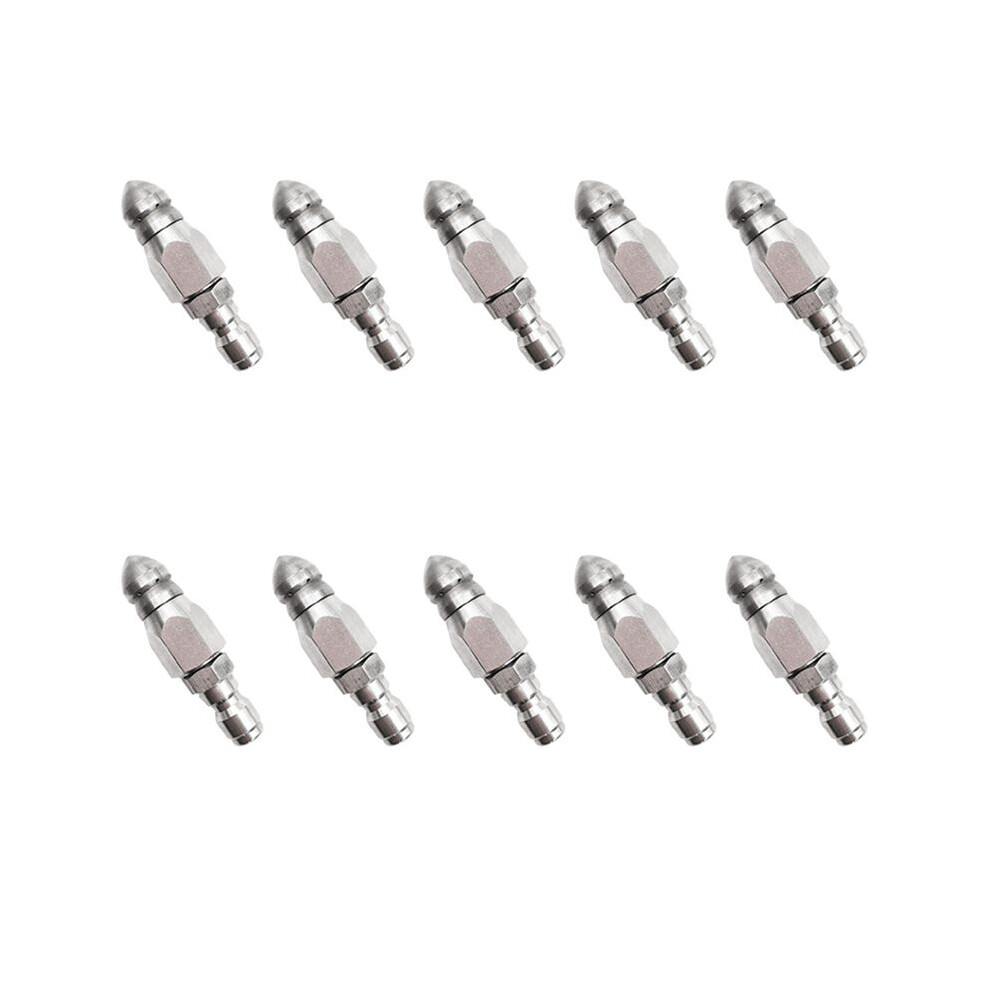 10X Pressure Washer Sewer Jetter Nozzle With Stainless Steel, Durable Design Sewer Jet Nozzle,1/4Inch Quickly Connector 6033983353331