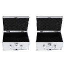 2X Aluminum Alloy Tool Box Portable Safety Equipment Instrument Case Display Case 230X150X125mm