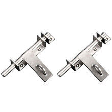 2X Stainless Steel Bolt 304 Heavy-Duty Left and Right Bolts Sliding Bolt Door Lock