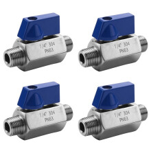 4X Stainless Steel Valve - 1/4 Inch NPT Thread Male Small Valve (1/4Inch Male&Male)