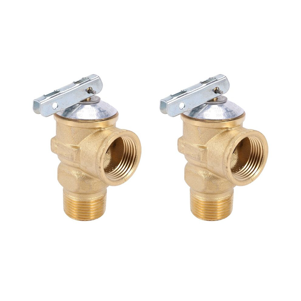 2Pcs 3/4 Inch Npt American Standard Lead-Free Water Heater Safety Valve 150 Psi Brass Pressure Relief Valve 6033970319814