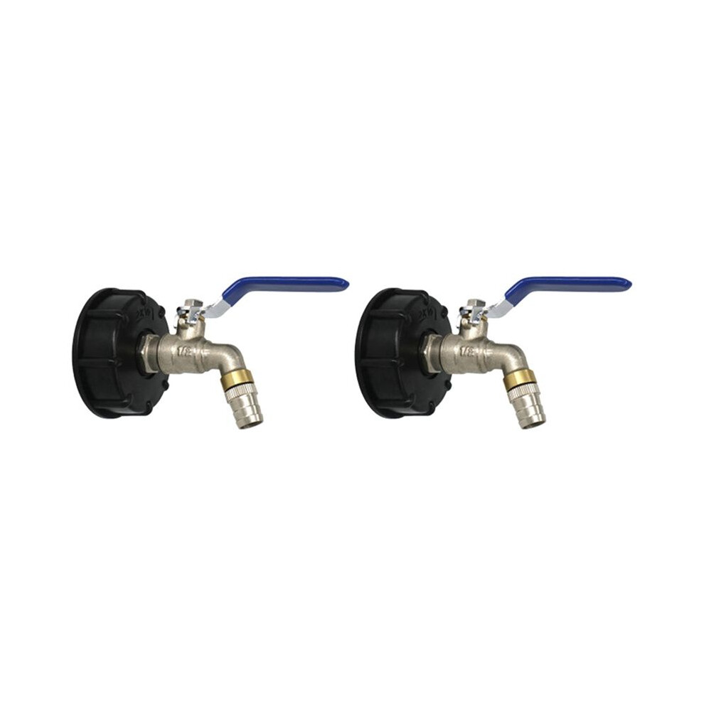 2X Ibc Outlet Tap Tank 3/4Inch Drain Adapter S60x6 1000 L Tank Rainwater Container Brass Hose Faucet Valve 4712731124752