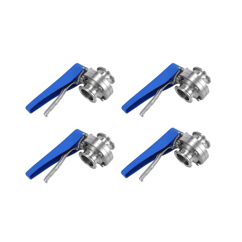 4X 1-1/2Inch 38Mm Stainless Steel Sanitary 1.5 Inch Tri Clamp Butterfly Valve Squeeze Trigger For Homebrew Dairy Product 4711509543290