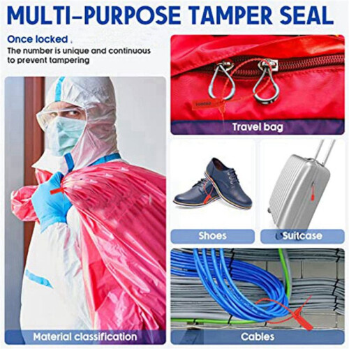 2000 Pcs Plastic Tamper Seals Fire Extinguisher Tags Security Tags Seals Safety Numbered Zip Ties Labels 2