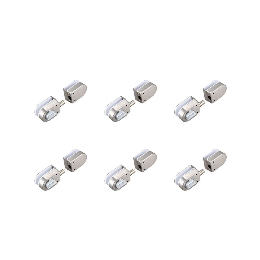 6X Stainless Steel,Glass Door Latches Lock/Bolt,138A ,Without Drilling,For Double Glass Door, Frameless Glass Door 4711998024959