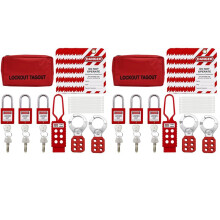 2Ensemble Kit de Consignation, Attaches en Nylon, Cadenas de Sécurité avec Numéro, Moraillons de Consignation de Groupe, Kit Universel avec Sac de