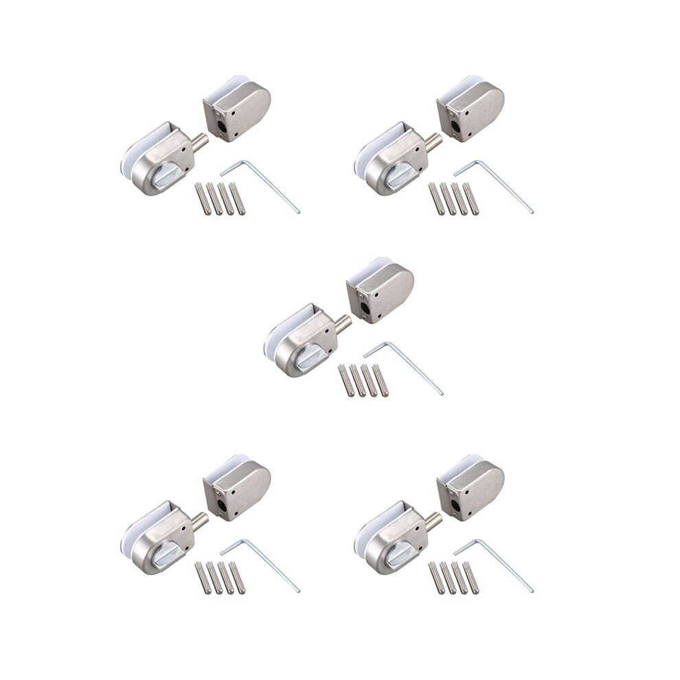 5X Stainless Steel,Glass Door Latches Lock/Bolt,138A ,Without Drilling,For Double Glass Door, Frameless Glass Door 4712449388774