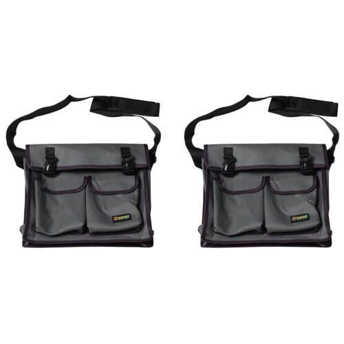 2X Yileqi Multifunctional Single Shoulder Bag Hardware Electrician Toolkit Tool Bag Waterproof Oxford Cloth（Grey）