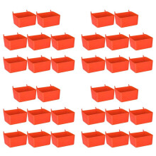 32 Pieces Pegboard Bins Kit Pegboard Parts Storage Pegboard Accessories Workbench Bins for Organizing Hardware(Red)