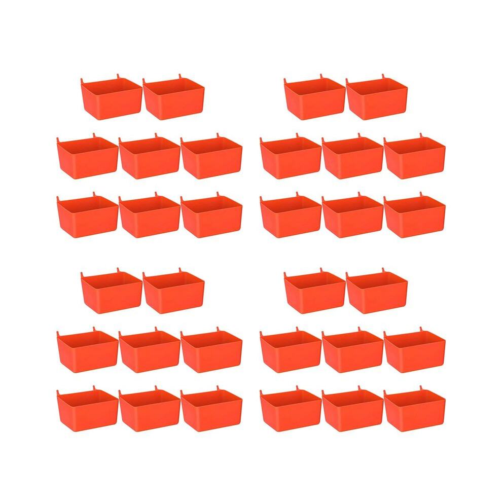 32 Pieces Pegboard Bins Kit Pegboard Parts Storage Pegboard Accessories Workbench Bins For Organizing Hardware(Red) 6031011442606