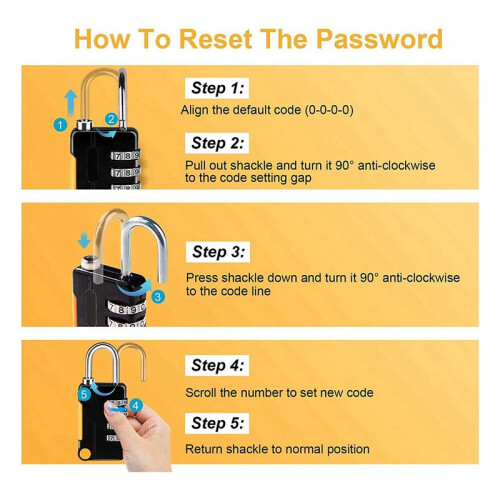 Combination Padlock, 4 Pack Small Waterproof Padlocks for School Gym Locker, Gate, Shed, 4 Digit Code Security Locks 2