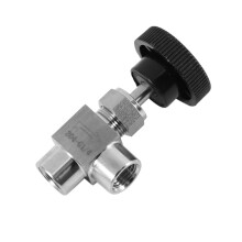 5X Needle Valve Adjustable Needle Valve 1/4 Inch Right Angle Female Thread BSP SS304 for Water Gas Oil