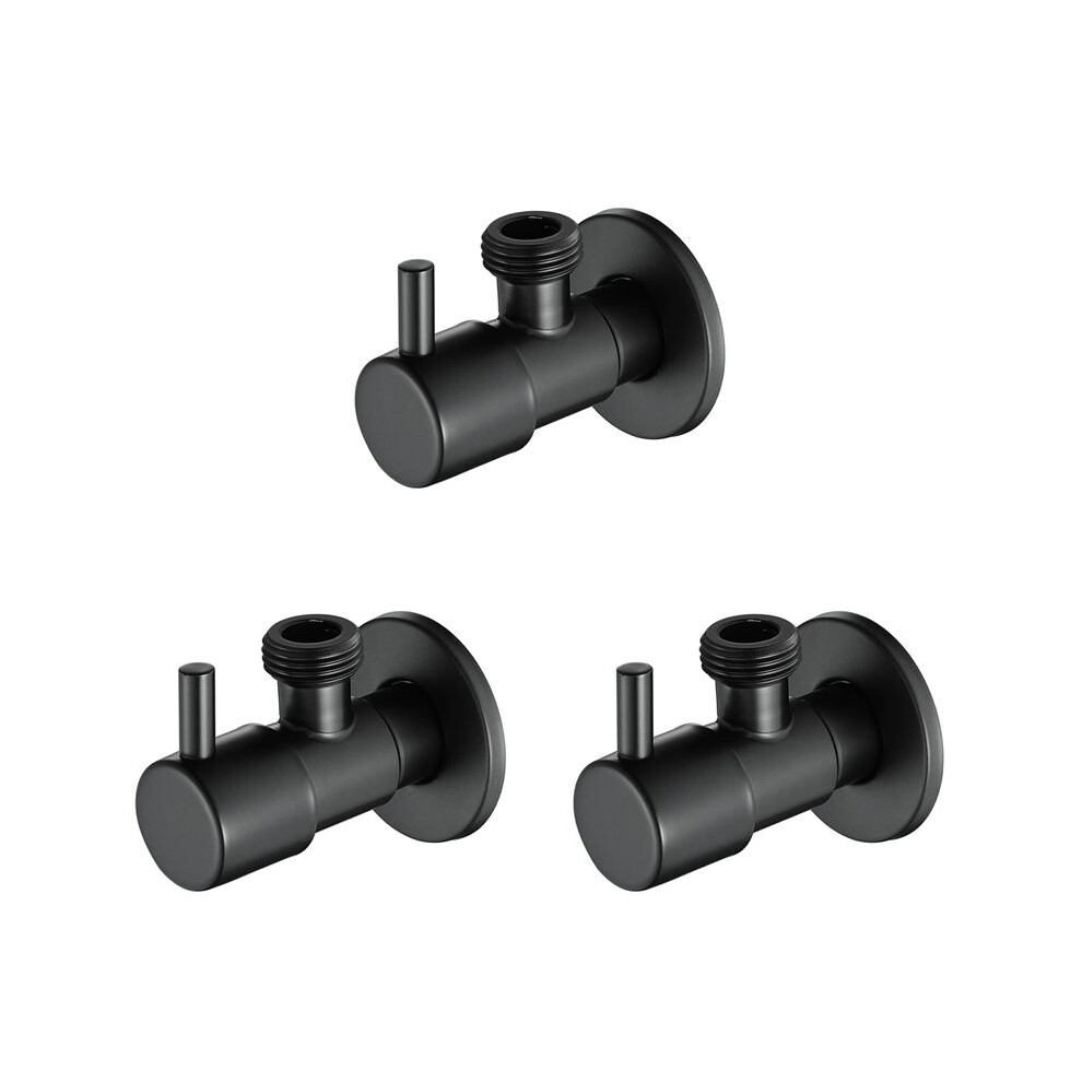3X Black Angle Valve 304 Stainless Steel Water Stop Valve Leak-Proof Water Cold And Hot General Bathroom Accessories 6033189733203