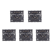 5X Wood Caso Cassa Cassa Rettangolo Chiusura Chiusura Chiusura A Scatto Tono In Bronzo