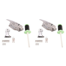 2X Cooler Door Kit, Safety Freezer Door Handle Set, with Adjustable Offset Strike and Inside Release & Keys