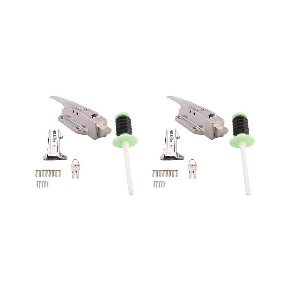 2X Cooler Door Kit, Safety Freezer Door Handle Set, With Adjustable Offset Strike And Inside Release & Keys 6031861963702