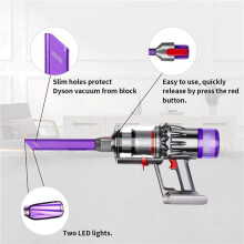 2X Quick Release Spaltverktygsmunstyckesborste, med LED-Ljus för  V7 V8 V10 V11 Sugutrymmeshuvud med Smalt Slitsmunstycke