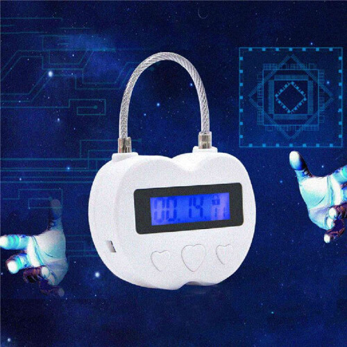 4X   Lock LCD Display  Lock Multifunction Electronic Timer, USB Rechargeable Temporary Timer Padlock