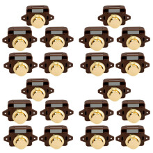 20 PièCes SéRies Sans Clé Bouton Poussoir Capture Serrure de Bouton de Porte pour RV Caravane Cabinet Bateau Plaque pour Camping-Car, Brun Or