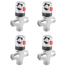 4X Solid Copper 3-Way Thermostatic Mixing Valve 3/4 Inch Solar Water Heater Valve Regulating Temperature Control Valve