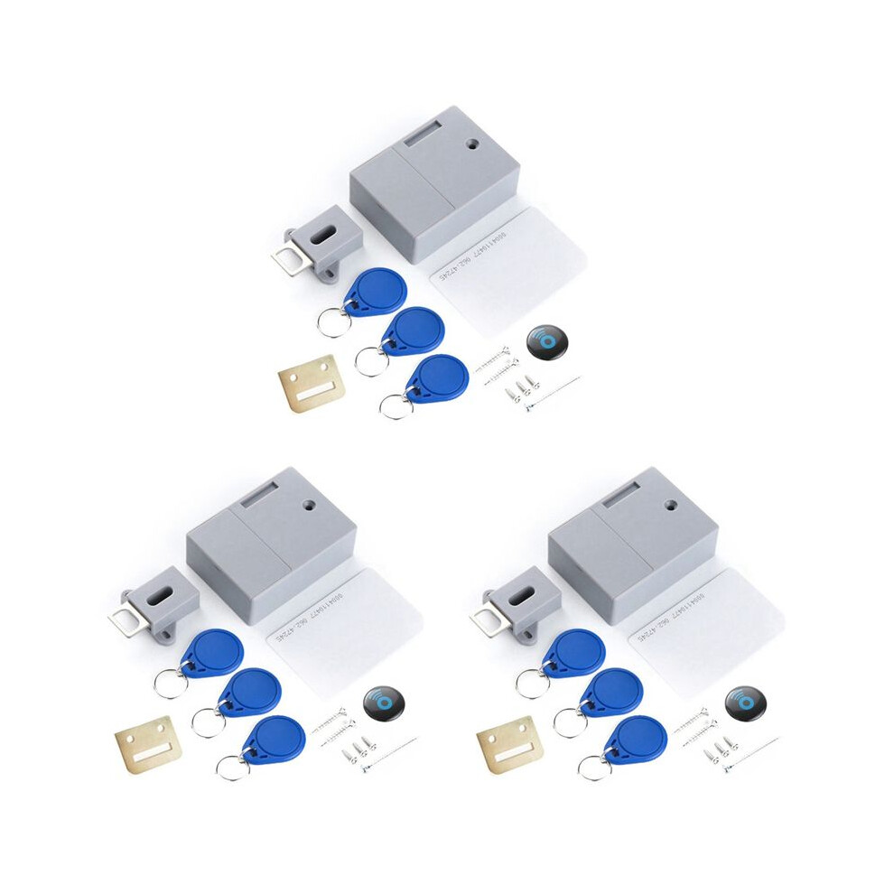 3X Rfid Electronic Cabinet Lock Electronic Dark Lock Hidden For Wooden Cabinet Locker Drawer Shoe Cabinet Drawer Lock 4711072726588