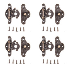 4X Antique Retro Vintage Decorative Wooden Jewelry Box Hasp Pad Chest Lock Size:Extra Small