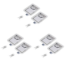Hardware 6 Pack Stainless Steel Paddle Slam with Lock & Key - Flush Single Point Handle for Door Trailer RV