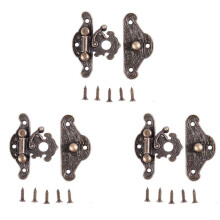 3X Loquet DÉCoratif Antique Vintage RÉTro Serrure de Coffre Tampon Moraillon Boîte à Bijoux en Bois Taille: Super Petit