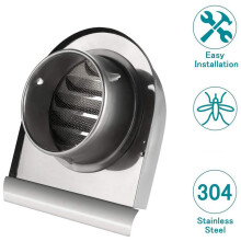 4X 4Inch 100mm Waterproof Stainless Steel Vent Vent Hood Anti-Corrosion Exhaust Extractor for Wall Air Outlet Cover,D