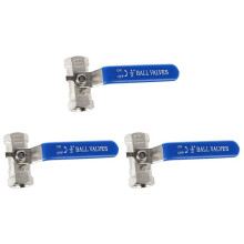 3pcs 1/2 Inch Lever Female/Female Valves Long Handle 316 Stainless Steel WOG1000