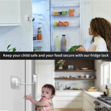 2X Fridge Lock 4-Digit Combination Lock for Refrigerators,Freezers and Cabinets,No-Drill Installation Child and Pet Safe