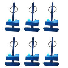 6X Slim Veiligheidshulpmiddel voor Kraampjes, Sleutelhanger voor Badkamerraamslot, Draagbaar Deurslot voor Hotelkamers, Shaker Tool, (Blauw)